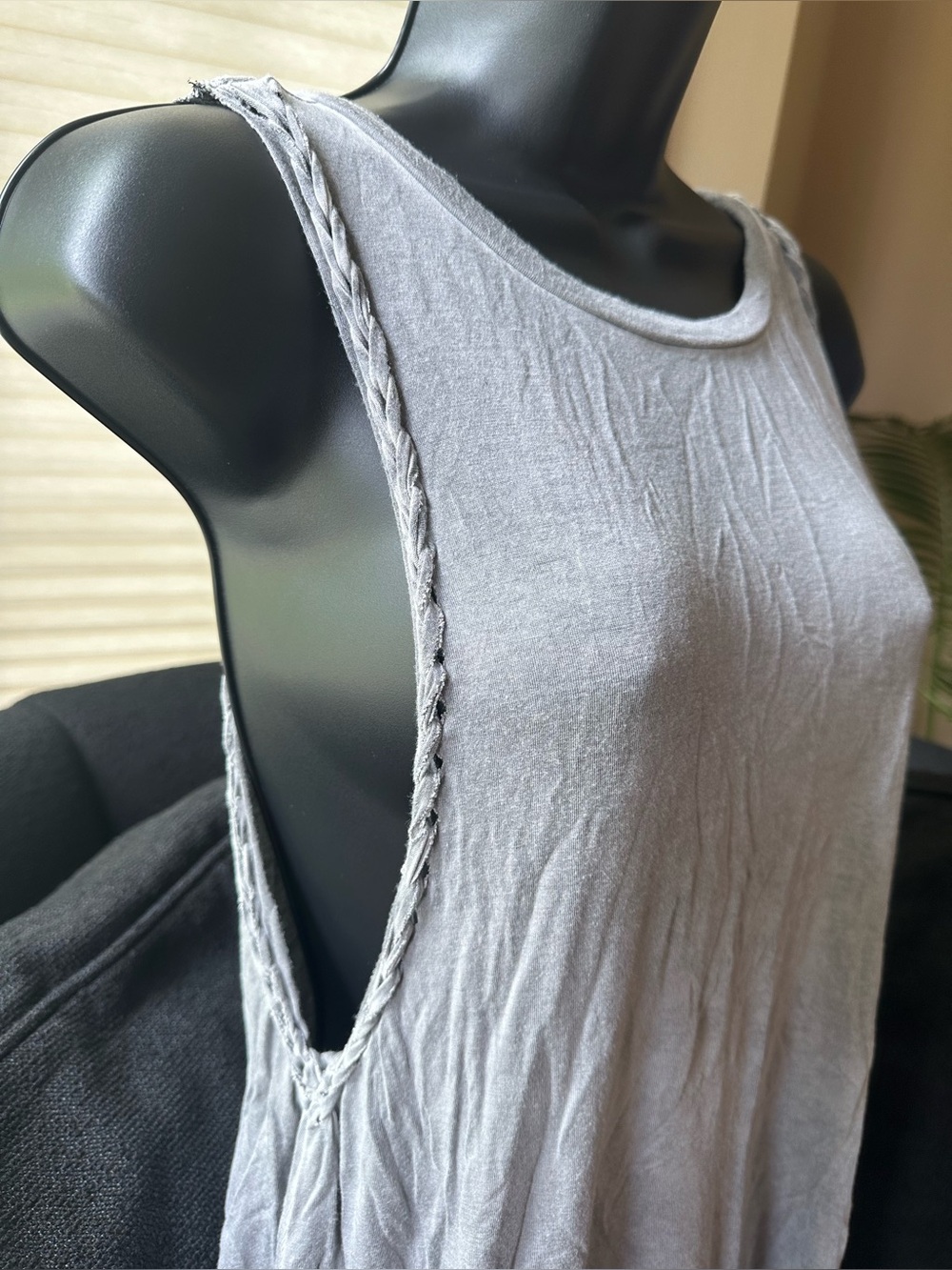 Soft & Sexy by American Eagle • gray • braided drape tank top • small